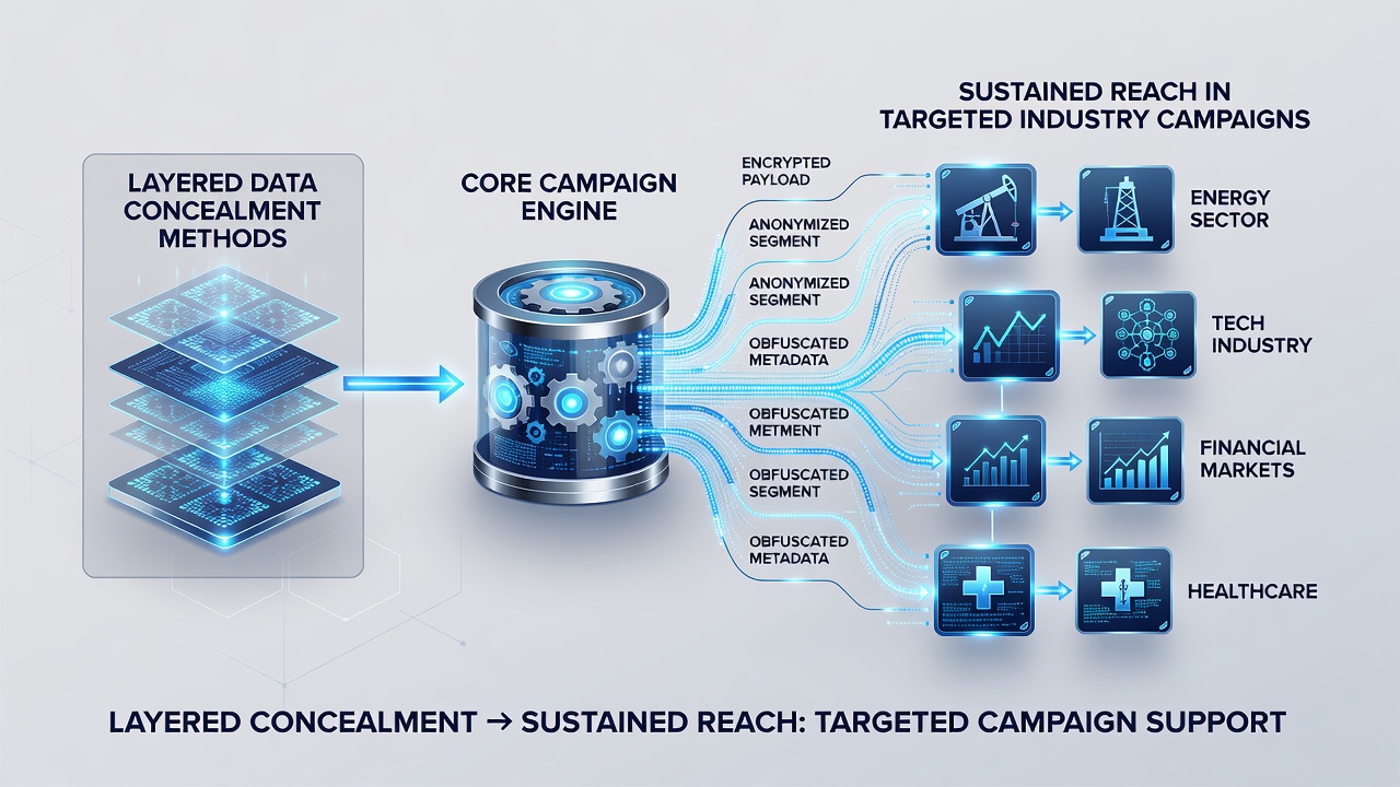 Flowchart of data layers supporting sustained reach across multiple industry verticals